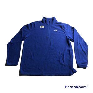 The North Face Mens Size Large Blue Long Sleeve Fleece 1/4 Zip Sweater